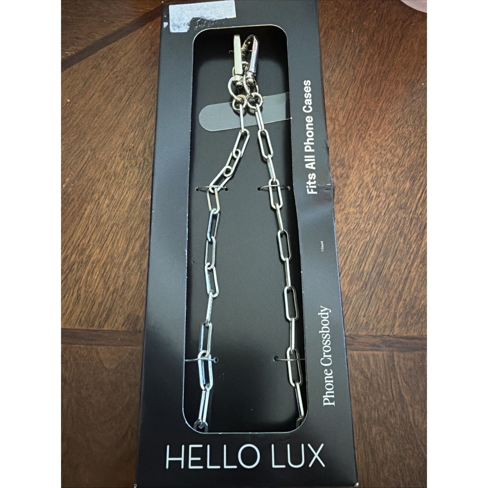 Hello Lux Phone Crossbody Strap Silver Paper Clip Chain Universal 51.2in